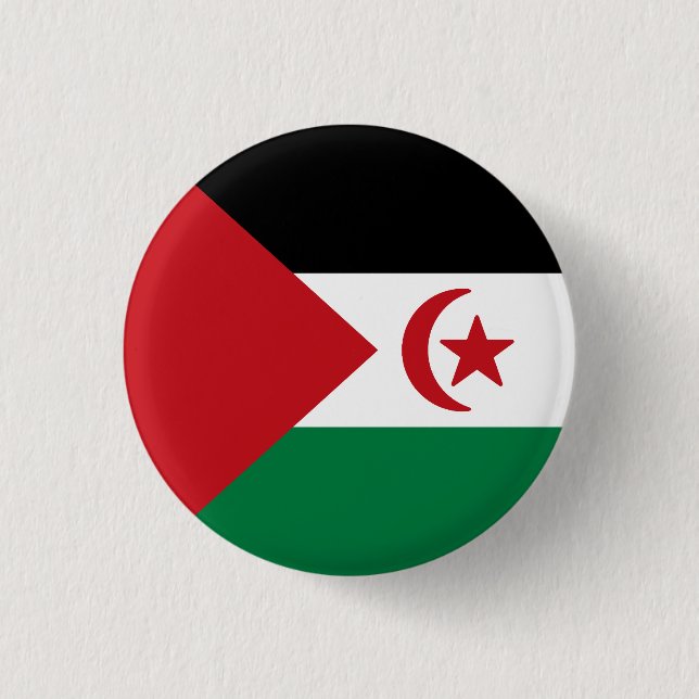 Flagge der Arabischen Republik Sahara Button (Vorderseite)