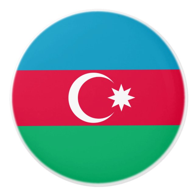Flagge der aserbaidschanischen Keramik Knob Keramikknauf (Vorderseite)