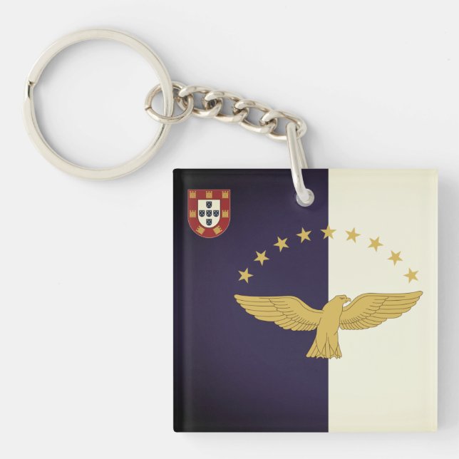 Flagge der Azoren, Portugal Schlüsselanhänger (Vorderseite)