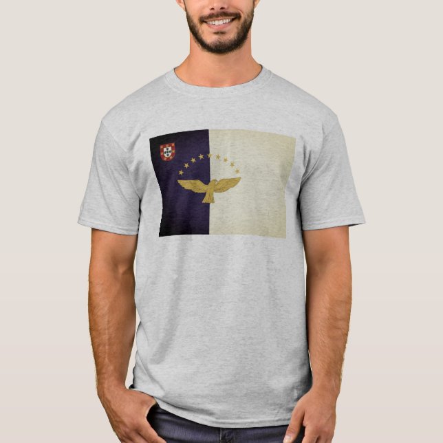 Flagge der Azoren, Portugal T-Shirt (Vorderseite)