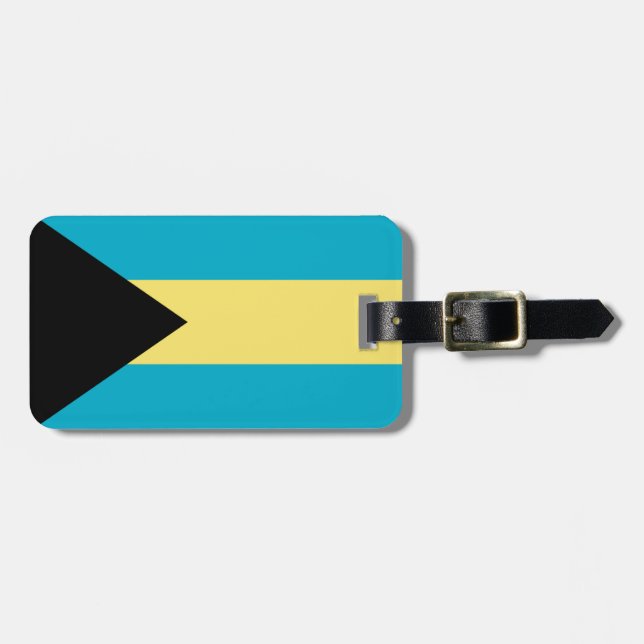 Flagge der Bahamas Gepäckanhänger (Vorderseite horizontal)