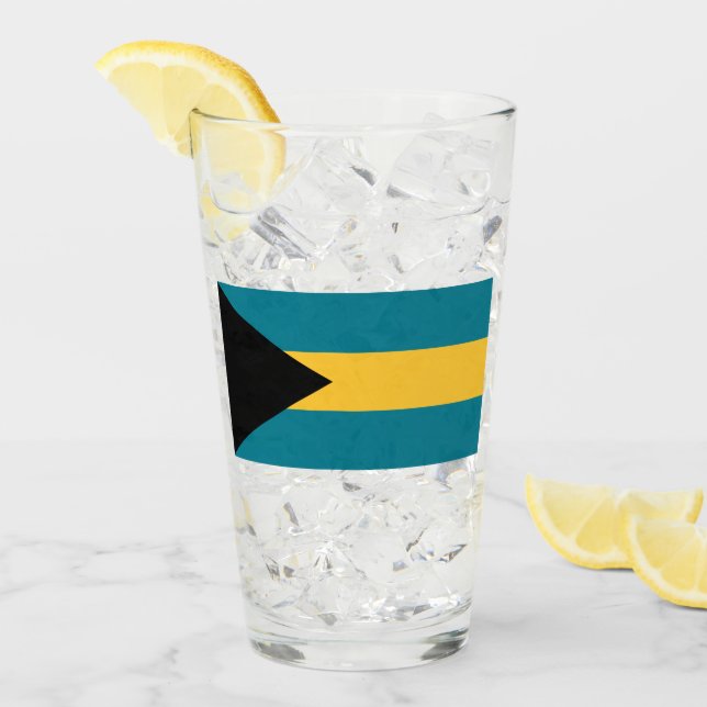 Flagge der Bahamas Glas (Vorderseite Ice)