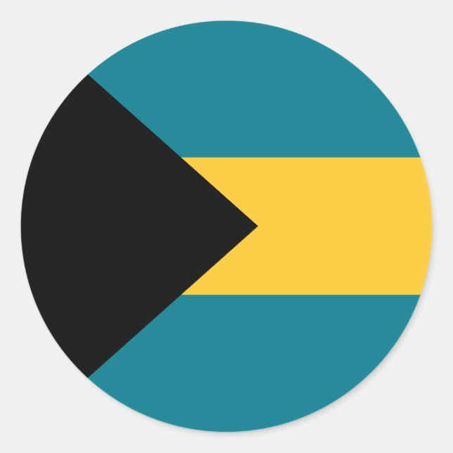Flagge der Bahamas Runder Aufkleber (Vorderseite)