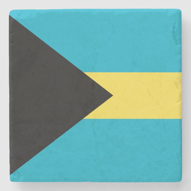 Flagge der Bahamas Steinuntersetzer (Vorderseite)