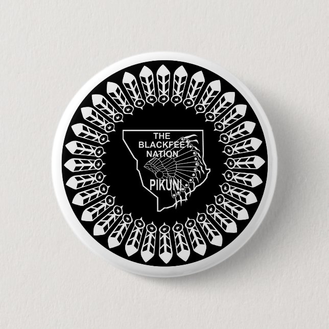 Flagge der Blackfeet Nation Button (Vorderseite)