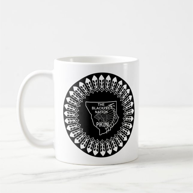 Flagge der Blackfeet Nation Kaffeetasse (Links)