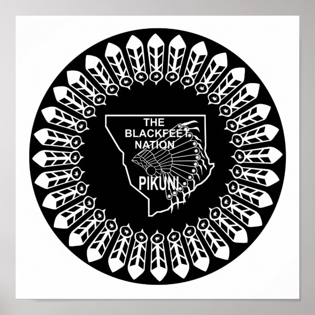 Flagge der Blackfeet Nation Poster (Vorne)