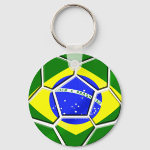 Flagge der Brasilien-Fußballplatten für Futebol Schlüsselanhänger
