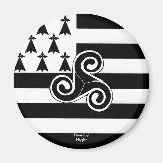 Flagge der Bretagne (Breton) Magnet