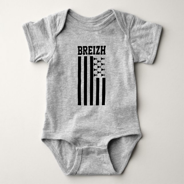 Flagge der Bretagne, Frankreich Baby Strampler (Vorderseite)