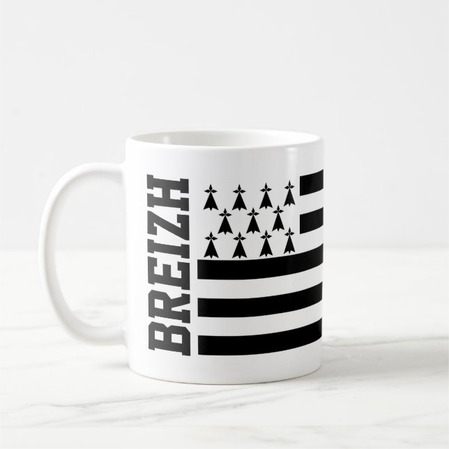 Flagge der Bretagne, Frankreich Kaffeetasse (Links)