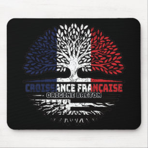 Flagge der Bretagne Frankreich Tree Roots Mousepad