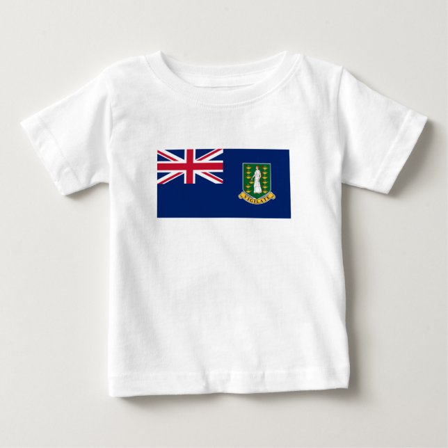 Flagge der Britischen Jungfrau Baby T-shirt (Vorderseite)