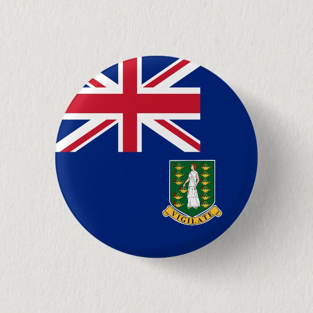 Flagge der Britischen Jungfrau Button (Vorderseite)