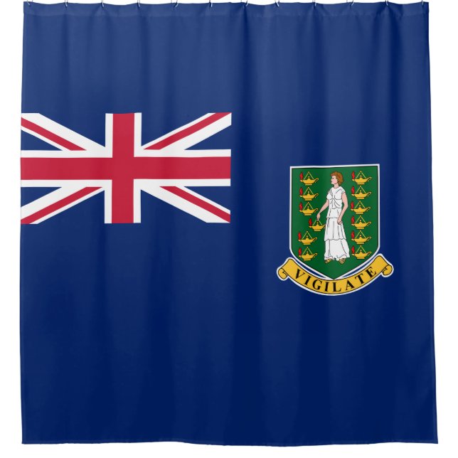 Flagge der Britischen Jungfrau (BVI) Duschvorhang (Vorderseite)