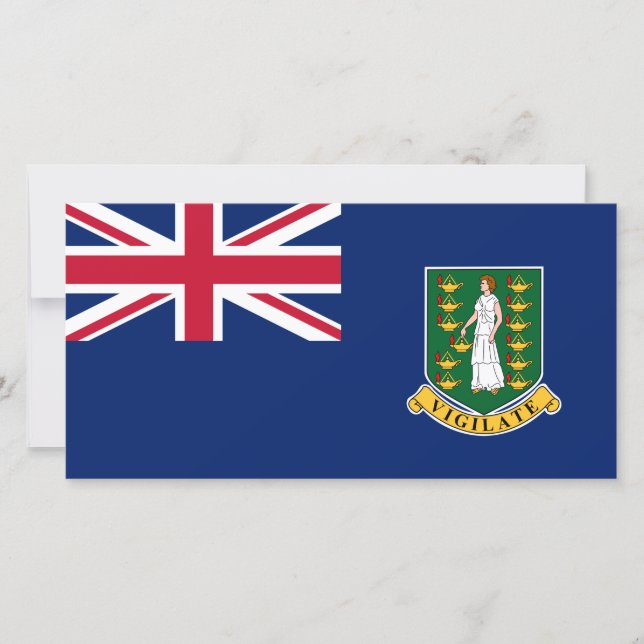 Flagge der Britischen Jungfrau (BVI) Karte (Vorderseite)