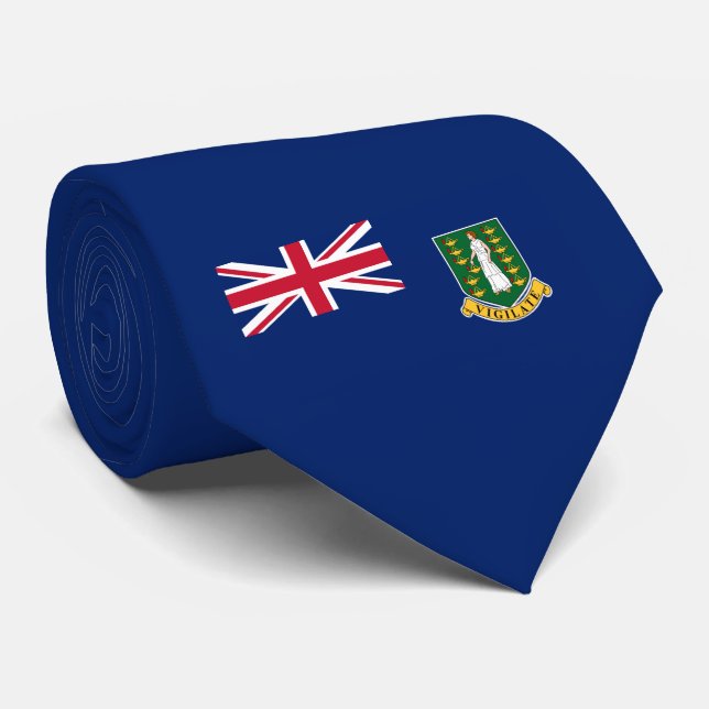Flagge der Britischen Jungfrau (BVI) Krawatte (Gerollt)