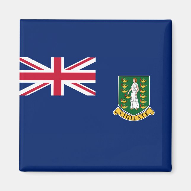 Flagge der Britischen Jungfrau (BVI) Magnet (Vorne)