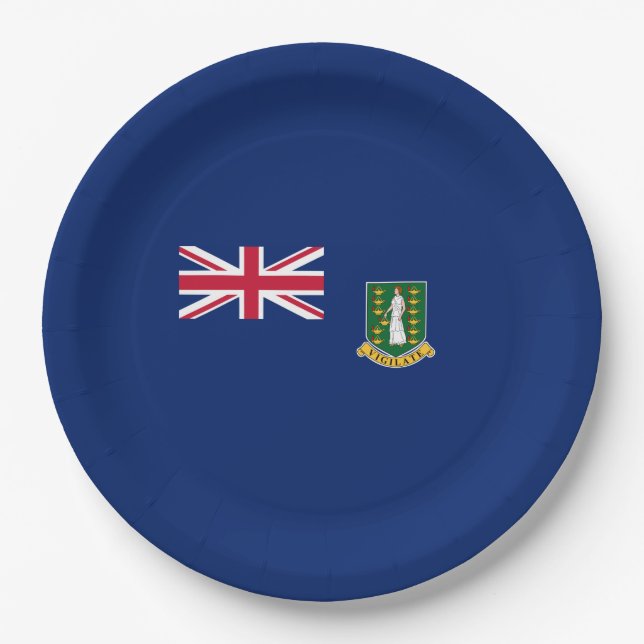 Flagge der Britischen Jungfrau (BVI) Pappteller (Vorderseite)