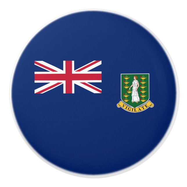 Flagge der Britischen Jungfrau Keramikknauf (Vorderseite)