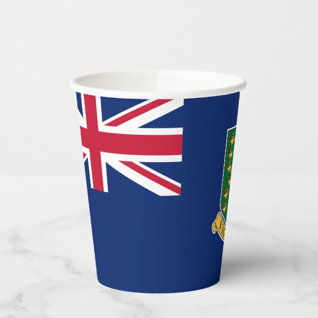 Flagge der Britischen Jungfrau Pappbecher (Links)