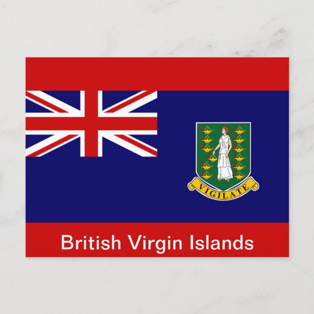 Flagge der Britischen Jungfrau Postkarte (Vorderseite)