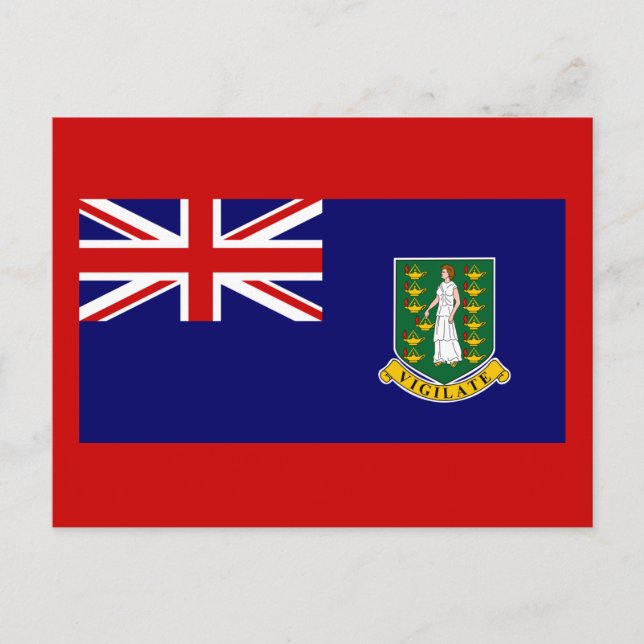 Flagge der Britischen Jungfrau Postkarte (Vorderseite)