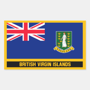 Flagge der Britischen Jungfrau Rechteckiger Aufkleber