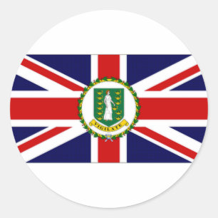 Flagge der Britischen Jungfrau Runder Aufkleber