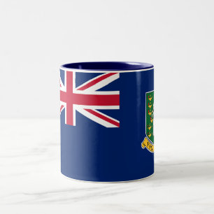 Flagge der Britischen Jungfrau Zweifarbige Tasse