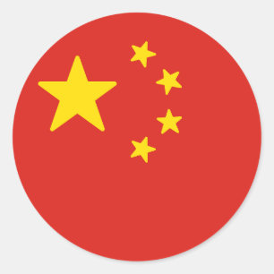 Flagge der China Runder Aufkleber