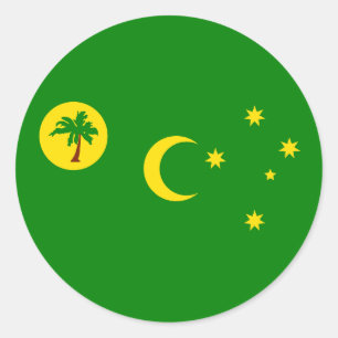 Flagge der Cocos-Inseln (Keeling-Inseln) Runder Aufkleber