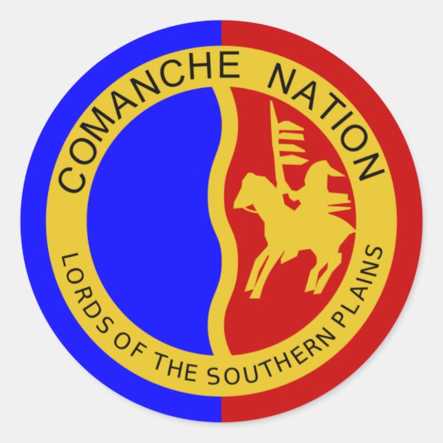 Flagge der Comanche-Nation Runder Aufkleber (Vorderseite)