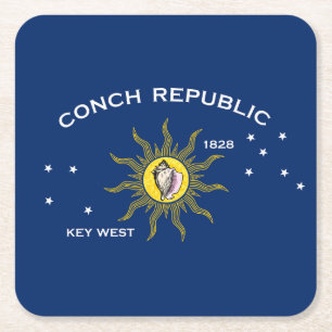 Flagge der Conch-Republik, Flagge von Key West Rechteckiger Pappuntersetzer