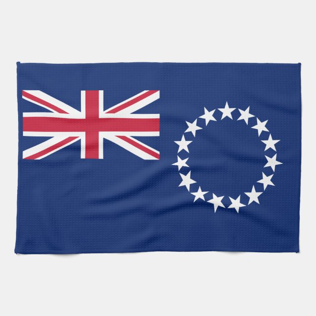 Flagge der Cookinseln Geschirrtuch (Horizontal)