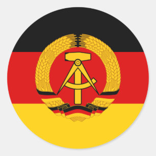 Flagge der DDR - Flagge der DDR (Ostdeutschland) Runder Aufkleber