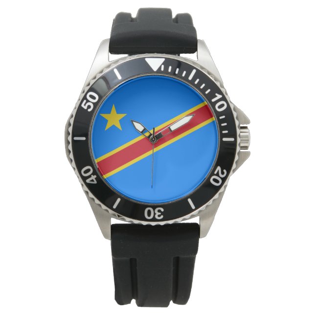 Flagge der Demokratischen Republik Kongo Armbanduhr (Vorderseite)