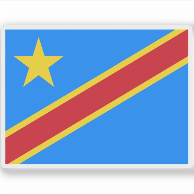 Flagge der Demokratischen Republik Kongo Aufkleber (Vorderseite)