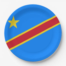 Flagge der Demokratischen Republik Kongo Pappteller