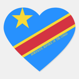 Flagge der Demokratischen Republik Kongo Patriotis Herz-Aufkleber