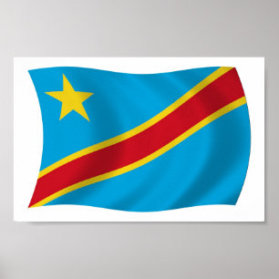 Flagge der Demokratischen Republik Kongo Poster Dr