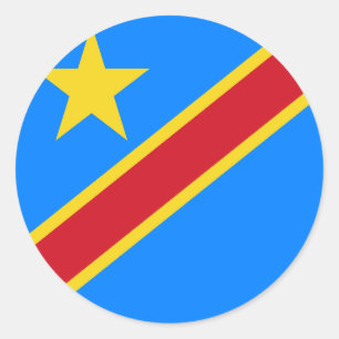 Flagge der Demokratischen Republik Kongo Runder Aufkleber