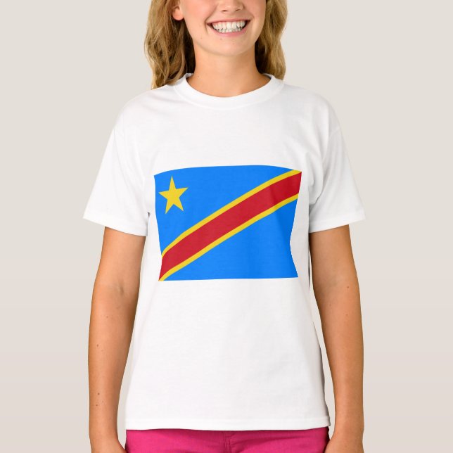 Flagge der Demokratischen Republik Kongo T-Shirt (Vorderseite)