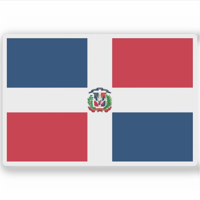 Flagge der Dominikanischen Republik Aufkleber (Vorderseite)