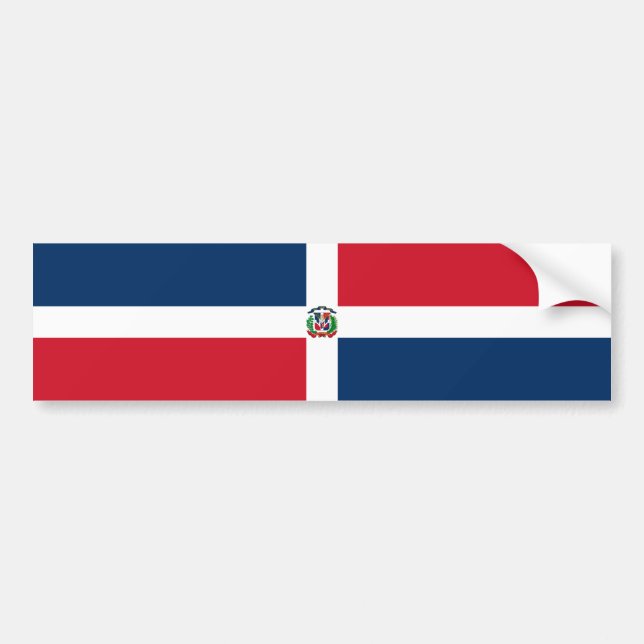 Flagge der Dominikanischen Republik Autoaufkleber (Vorne)