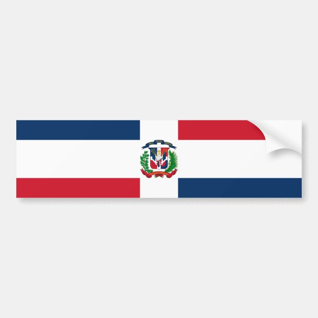 Flagge der Dominikanischen Republik Autoaufkleber (Vorne)