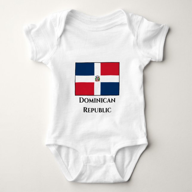 Flagge der Dominikanischen Republik Baby Strampler (Vorderseite)