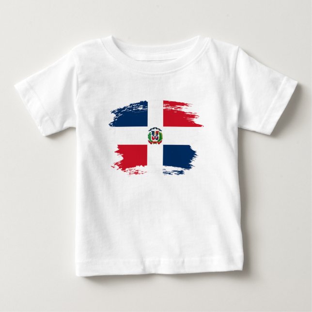 Flagge der Dominikanischen Republik Baby T-shirt (Vorderseite)