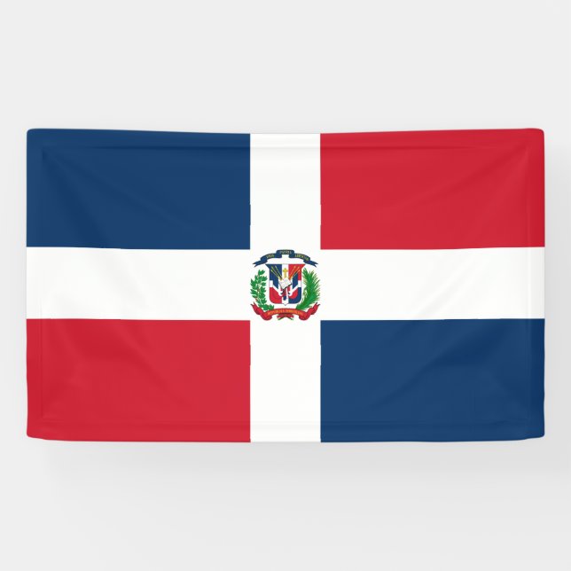 Flagge der Dominikanischen Republik Banner (Horizontal)