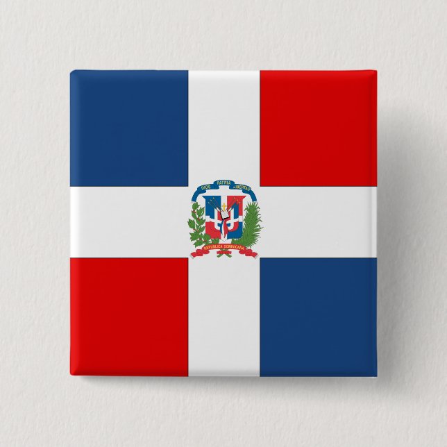 Flagge der Dominikanischen Republik Button (Vorderseite)